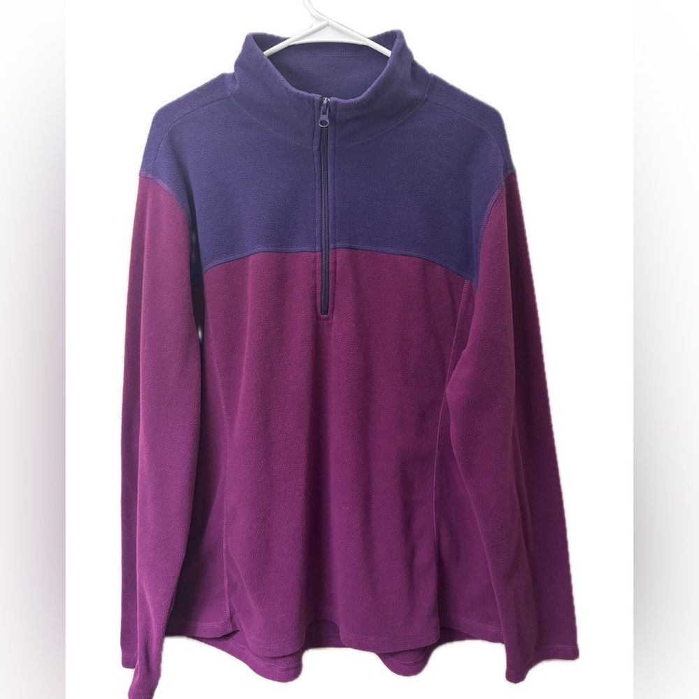 Old Navy Fleece Quarter Zip Pullover XXL Purple Colorblock